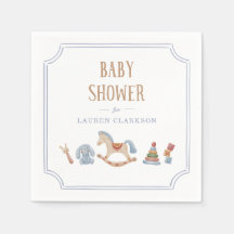 Aquarell-Schaukelpferd-Baby-Shower-Servietten