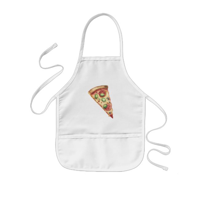 Aquarell-Scheibenpizza Kinderschürze (Vorne)