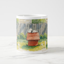 Aquarell schlafender Hund auf rotem Hundehaus Kuns Jumbo-Tasse