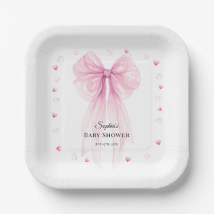 Aquarell-Schleifen-Coquette-Partygeschirr Pappteller