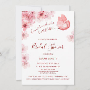 Aquarell Schmetterling QR-Code Brautparty Einladung