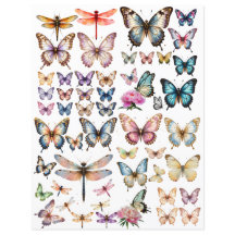 Aquarell-Schmetterling-Set für fusseligen Schnitt