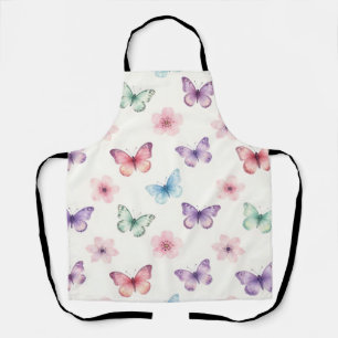 Aquarell-Schmetterlinge Kirschblüten-Muster Schürze