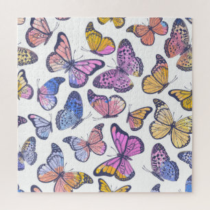 Aquarell-Schmetterlinge: Pastell-Vintage-Muster.
