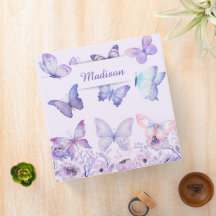 Aquarell Schmetterlinge Wildblumen Garten Lilac