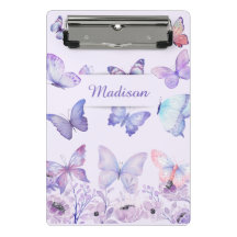 Aquarell Schmetterlinge Wildblumen Garten Lilac