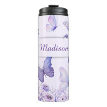 Aquarell Schmetterlinge Wildblumen Garten Lilac