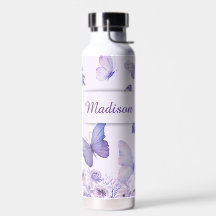 Aquarell Schmetterlinge Wildblumen Garten Lilac