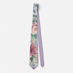 Aquarell-Schmetterlings-Blumenmuster Krawatte