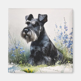Aquarell-Schnauzer Magnet
