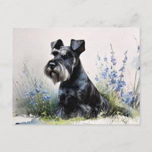 Aquarell-Schnauzer Postkarte