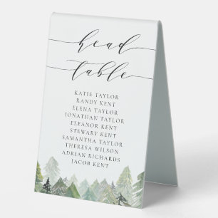 Aquarell Schnee Wald Hochzeitskopfschmuck Tischaufsteller