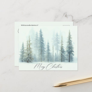 Aquarell schneebedeckte Bäume benutzerdefiniertes  Postkarte