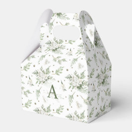 Aquarell Schneebeere Weiße Zeder Zweig Weihnachten Geschenkschachtel