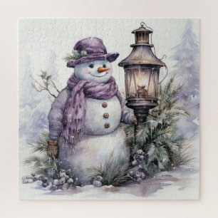 Aquarell-Schneemann-Puzzle