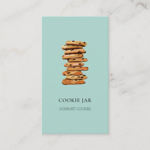 Aquarell-Schokoladen-Cookie-Shop Teal Visitenkarte