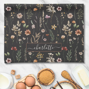 Aquarell Schön Floral Wilde Blumen Muster Geschirrtuch