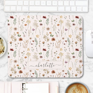 Aquarell Schön Florales Wildblumen Muster  Mousepad