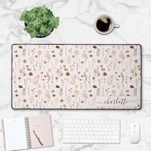 Aquarell Schön Florales Wildblumen Muster Schreibtischunterlage
