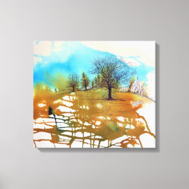 Aquarell | Schön gestrichene Bäume Canvas drucken Leinwanddruck