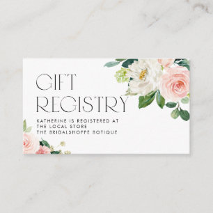 Aquarell Schöne Gartenblumen Geschenk-Registry Begleitkarte