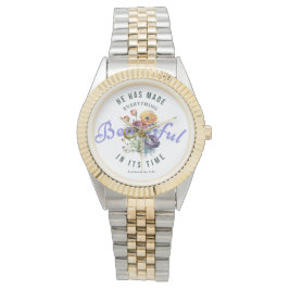 Aquarell-Schöne-Schrift-Blumen Armbanduhr