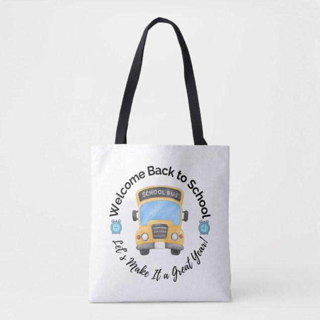 Aquarell-Schulbus-Tasche Tasche (Vorderseite)