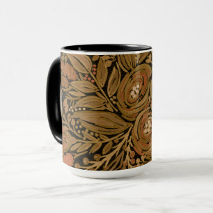 Aquarell schwarz braun Blumenmuster schwarz, braun Tasse