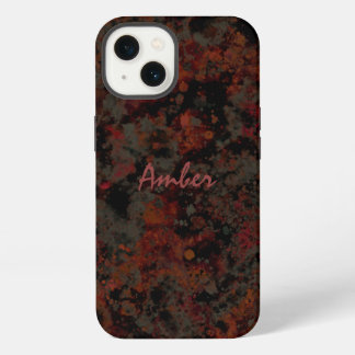 Aquarell Schwarz Rot Farbe Spritzer Personalisiert iPhone Hülle