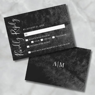 Aquarell Schwarz-Weiß Hochzeits-RSVP-Karte RSVP Karte