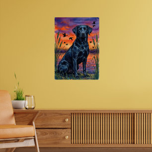 Aquarell-Schwarzlabrador-Marsch-Plakat Poster