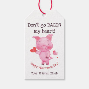 Aquarell-Schwein-Valentinsgruß-Geschenk-Umbau Geschenkanhänger