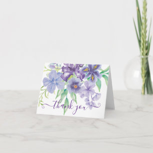Aquarell-Schwertlilie-Blumen-Dankeskarten Karte