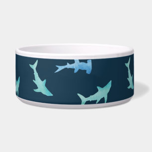 Aquarell-Schwimmende-Hai-Silhouetten-Muster Napf