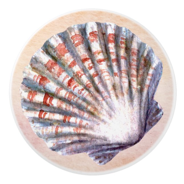 Aquarell Seashell Ocean vibes Keramikknauf (Vorderseite)