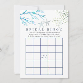Aquarell Seaweed Beach Themed Bridal Bingo
