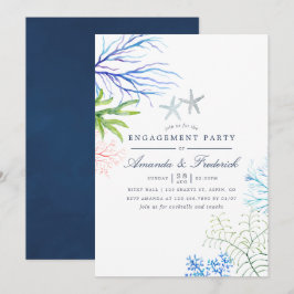 Aquarell Seawek Themed Engagement Party Einladung