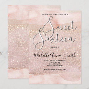 Aquarell sechzehn des Bonbon-16 erröten Einladung