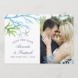 Aquarell-Seetang-Strand-Hochzeit-Save-the-Date Save The Date