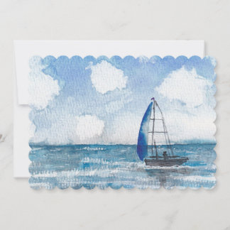 Aquarell-Segelboot Dankeskarte