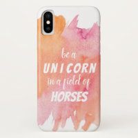 Aquarell Sei ein Einhorn in einem Pferdefeld