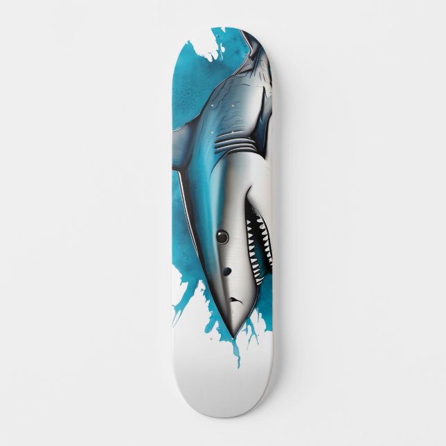 Aquarell-Serie: Hai Skateboard (Vorderseite)