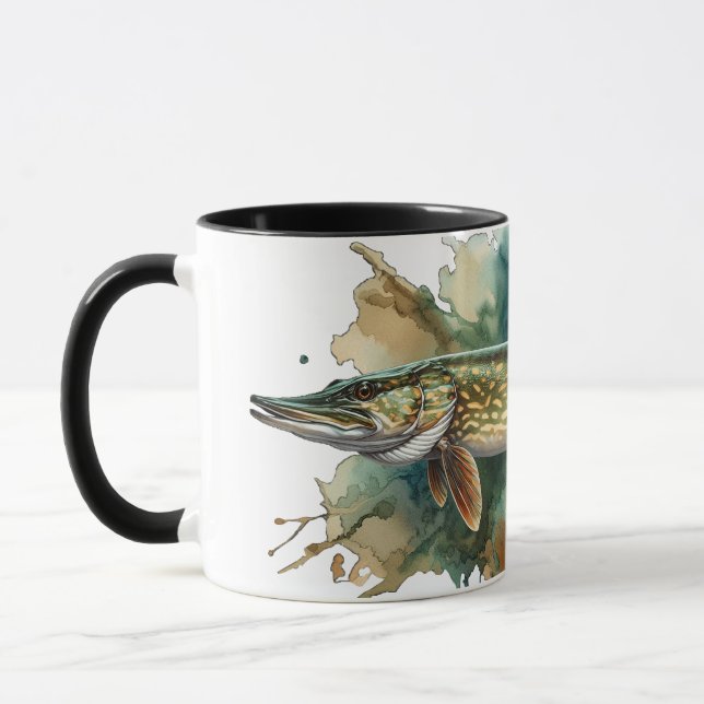 Aquarell-Serie: Hecht Tasse (Links)