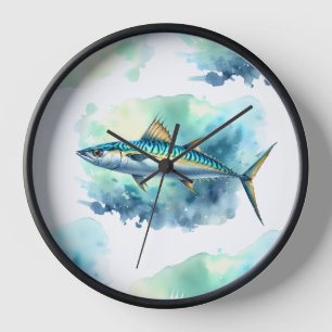 Aquarell-Serie: Makrele Uhr