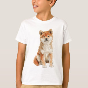 Aquarell-Shiba-Inu-Welpen-Kinder T-Shirt