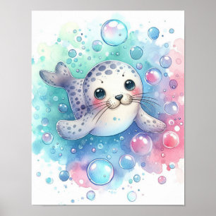 Aquarell Siegel Poster