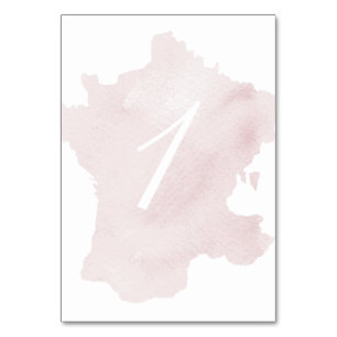 Aquarell-Silhouette Frankreichs Tischnummer