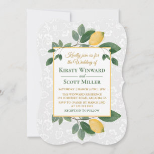 Aquarell Sizilianische Zitronen Hochzeit Einladung