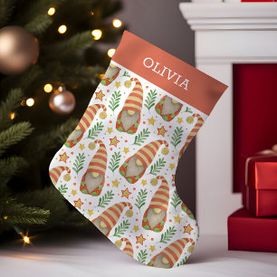 Aquarell Skandinavischer Gnom Süßes Weihnachten Kleiner Weihnachtsstrumpf