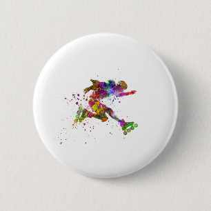 Aquarell-Skater Button